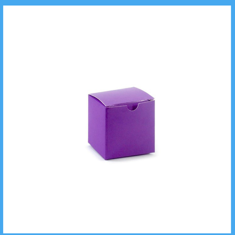 Promotional Square Box made with Recycled Material - Smooth Purple or PolkaDot C